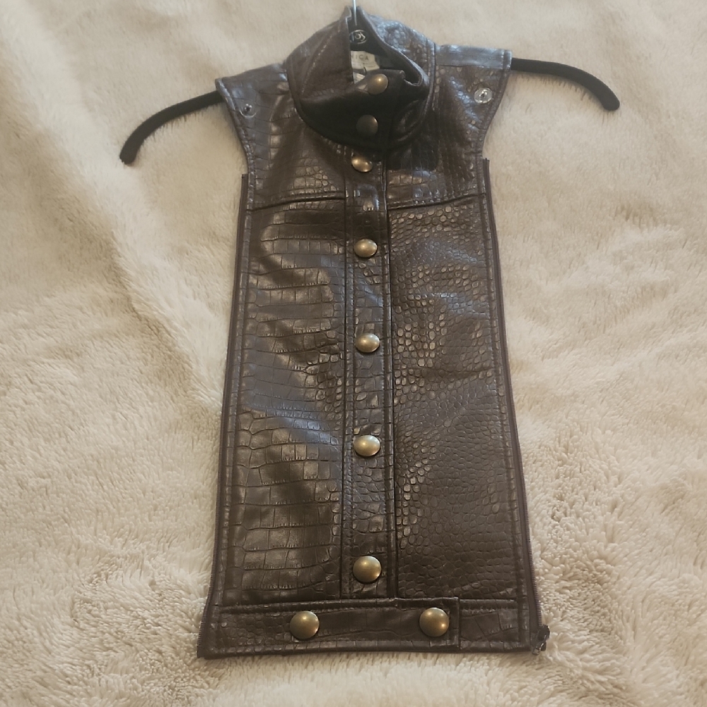 NWT Veronica Beard Rocco Dickey Faux Leather Croco Chickory